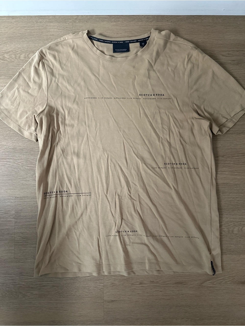 Scotch & Soda Tan Short Sleeve Logo Graphic Tee